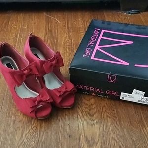 Red Material Girl bow detail heels